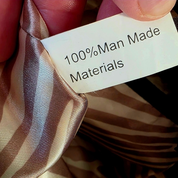 👜 Dana Buchman Brown Striped Tote Bag w/ Faux Suede Accents - Picture 6 of 16